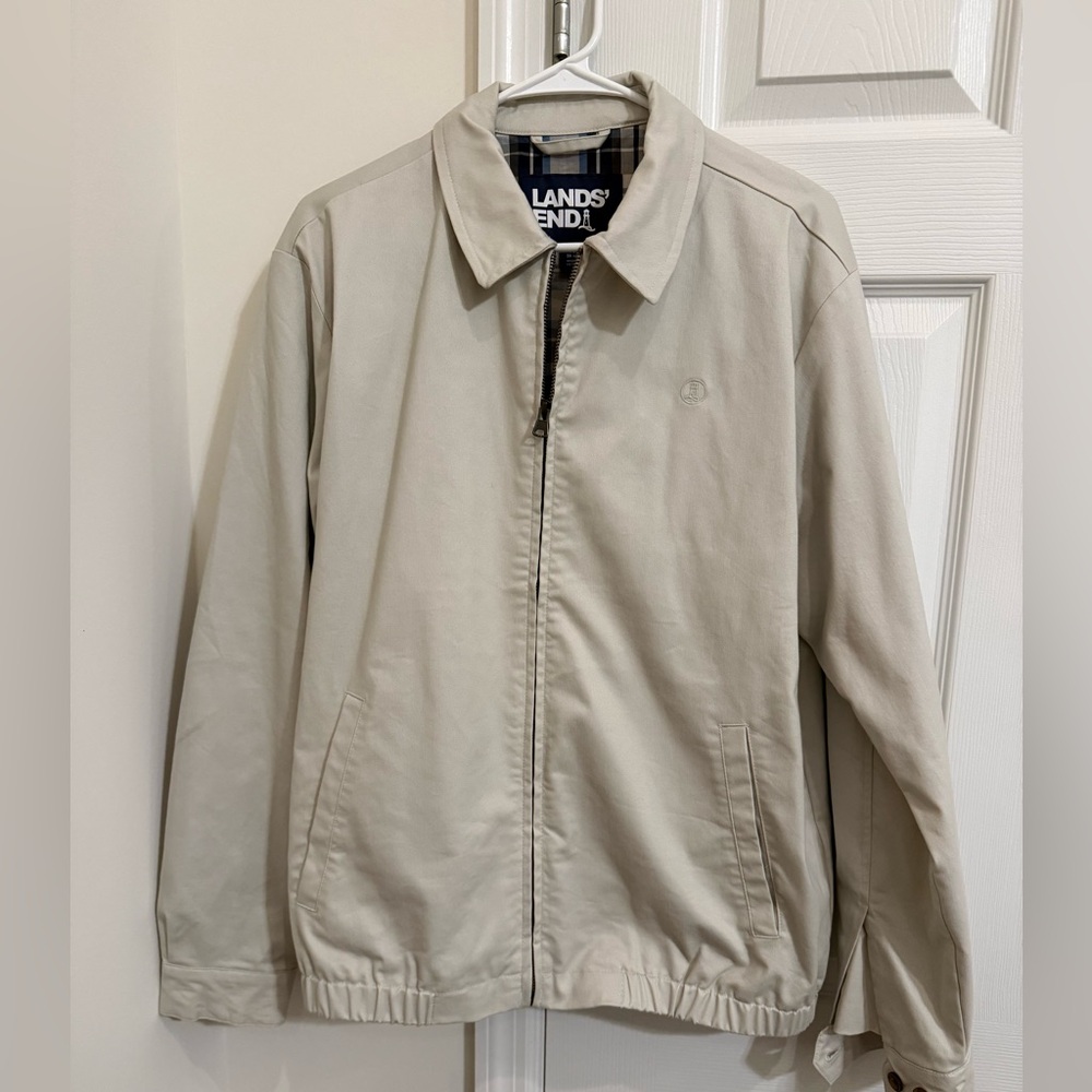 Lands’ End Men’s Lined Jacket Size M (38–40) – Khaki/Beige